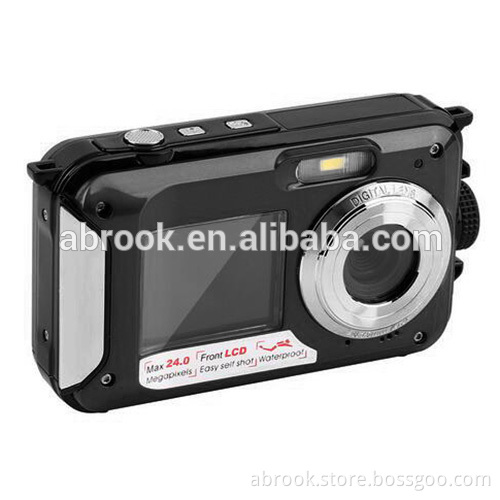 New 24 Megapixels dual screen full hd 1080p action waterproof digital camera